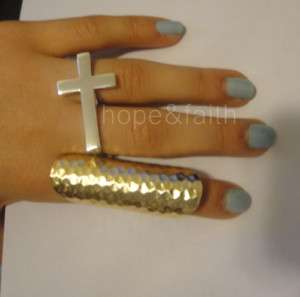 Two Finger Double Cross Connector Ring Forever 21  