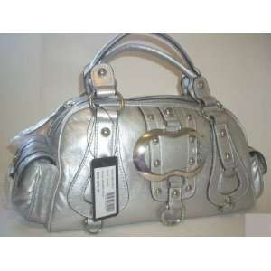  GUESS Corinne Metal Silver Handbag Purse 