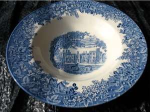 Wedgwood Blue Romantic England Soup Bowl & Salad Plate  