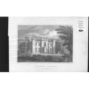   Cludees Castle Perth Shire Anitque Print Scotland 1831