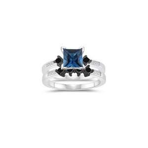   Cts London Blue Topaz Matching Ring Set in 14K White Gold 3.0 Jewelry