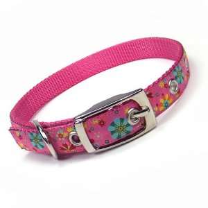  Modern Pink Floral Dog or Cat Collar