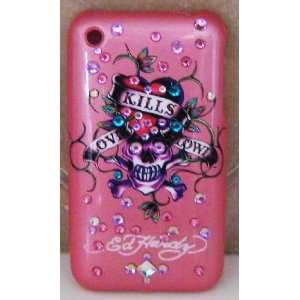  Ed Hardy Iphone Iphone 3g Case Faceplate with Swarovski Crystal Ed 