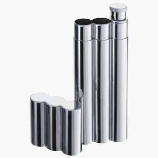  Visol Stainless Steel Cigar Holder + Flask in tri tube 