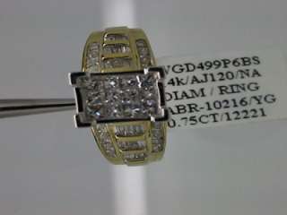 Ladies 14K Yellow Gold Princess Cut Dimaond Wedding Engagment Ring 