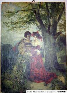 RAR antik Öl Gemälde OTTO SEITZ 1846 1912 LIEBESBUHLUNG 