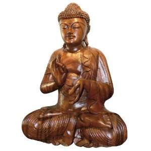    DonnieAnn 24 Sitting Buddha Sculpture   Teak