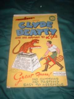 1945 HINGEES CLYDE BEATTY CIRCUS ANIMALS PAPER DOLL SET 