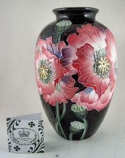 Fine Porcelain OLD TUPTON WARE BLACK POPPY Vase NEW  