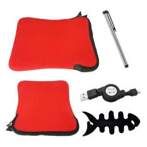  Premium Netbook 9 / 10 inch Neoprene Sleeve Bag Red 