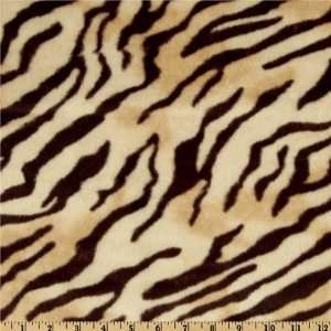  62 Wide Faux Fur African Tiger Beige/Brown Fabric By The 