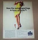 1966 ad page   Modess feminine hygiene Pantyhose offer GIRL legs 