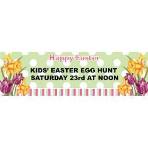  Polka Dot Floral Easter Personalized Banner Standard 18 x 