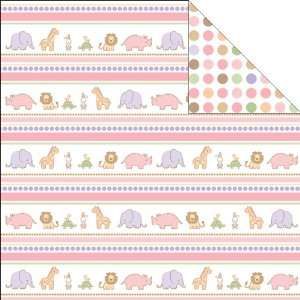 Sweet Beginnings Girl Double Sided Specialty Paper 12X12 Animal Dot 