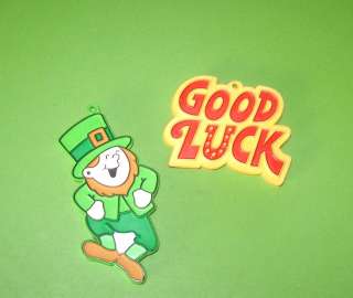 Painted Hallmark Cookie Cutters Leprechaun and Good Luck sign  