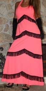 SMALL VINTAGE CORAL POLYESTER DRESS GOWN  