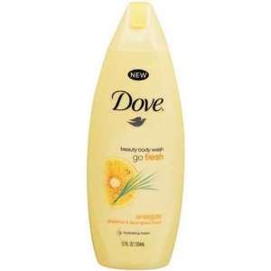 Dove Beauty Body Wash Go Fresh Energize, Grapefruit and Lemongrass, 12 