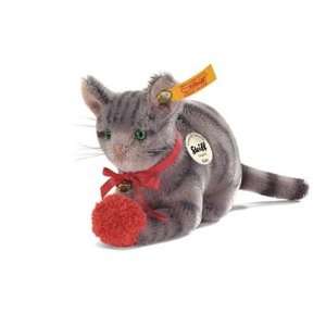  Steiff Kitty cat with wool ball, grey tabby Toys & Games