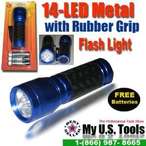  Heavy Duty 14 Led Metal with Rubber Grip Flash Light GPS 