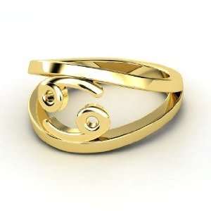  Cancer Zodiac Ring, 14K Yellow Gold Ring Jewelry