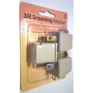  3 Prong to 2 Prong Grounding Adapter   3 Piece Set in Gray 