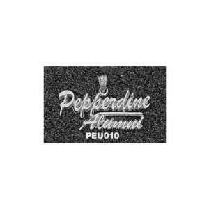 Pepperdine Waves Solid Sterling Silver Script PEPP ALUMNI Pendant 