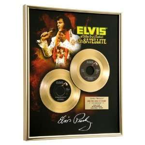  Elvis Presley 24 Kt Double Gold Record Framed Aloha From 
