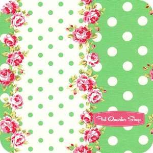Flower Sugar 2 Green Roses and Dots Fabric   SKU# 30050 60