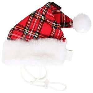  Puppia Santa Claus Hat, Small, Checkered Red
