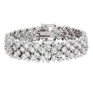    Sterling Silver CZ Diamond Tennis Bracelet Glitzs Jewelry