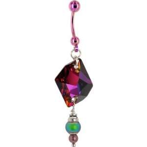   Volcano Titanium Mood Belly Ring MADE WITH SWAROVSKI ELEMENTS Jewelry