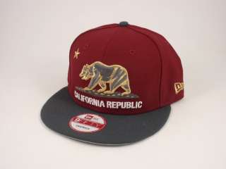 California Republic Snapback Hat New Era 9FIFTY Cap Baseball Bear Flag 