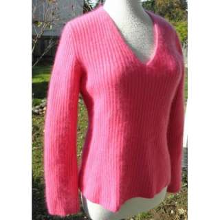 Fushia Pink Ann Taylor 40% Angora Ladies Sweater Size Medium  