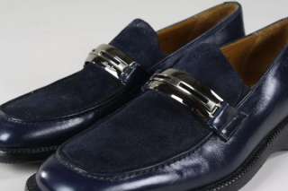 Vintage Mezlan Paolo De Marco Navy Suede Leather Loafer Shoes 9 SPAIN 