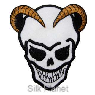 Devil Demon Skull Horn Punk Biker DIY Iron On Patch Sew  