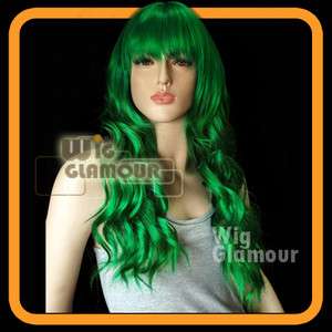 Anime Cosplay Wig Long Curly Green Hair Wigs LLA53  