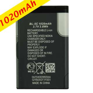 1020mAh BL 5C Lithium ion Battery For Nokia N91 6230 E50 E60 N71 N70 