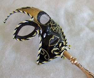 Black & Gold Venetian Masquerade Ball Party Mask Prom  