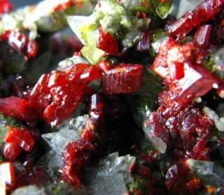 crimson red REALGAR w/CALCITE specimen  R007  