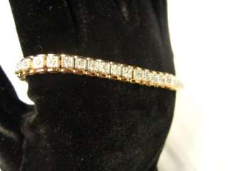 Vintage Sterling Silver Diamond Tennis Bracelet  