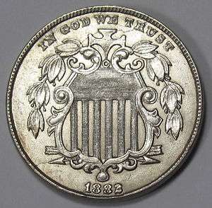 1882 5 Cent * Shield Nickel * 5¢ * Choice BU *  