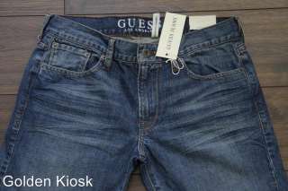   tags mens GUESS Lincoln slim straight cut denim jeans for men  