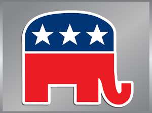 Republican ELEPHANT vinyl decal bumper sticker #1 GOP  