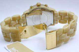 New Michael Kors Horn Chronograph Women Oversize Watch 44mm MK5217 