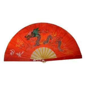 FuLuHe Tai Chi Fächer Drache rot  Sport & Freizeit