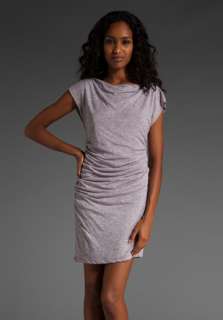 VELVET Coco Marled Heather Gathered Dress in Fossil at Revolve 