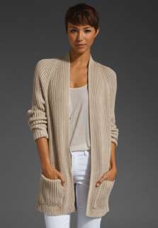 VINCE Tucked Stitch Cardigan in Wheat  
