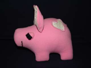 Vintage 1982 Hallmark Lovey Pink Pig Plush Piggy Bank  