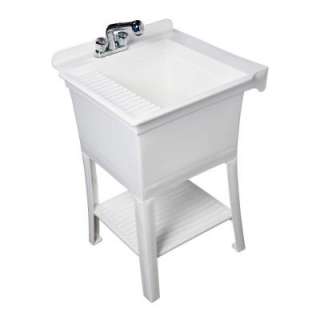   All in One 25 3/4 in. x 25 3/8 in. Polypropylene White Utility Sink
