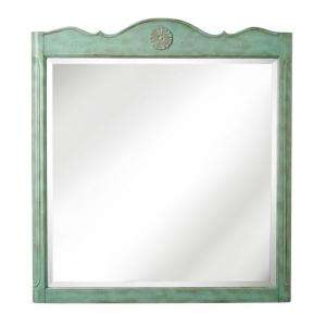   Collection Keys 36 in. H x 33 in. W Bath Mirror in Antique Blue Frame